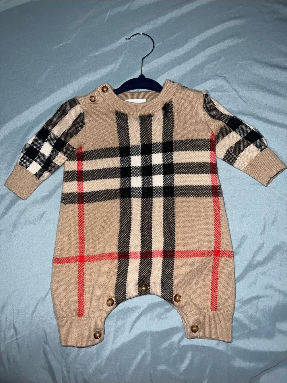 Burberry Beige Baby One-Piece Romper